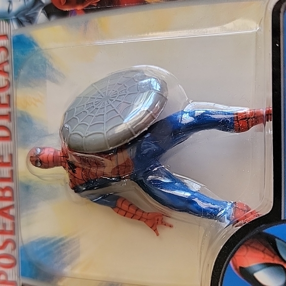 New 2005 Marvel Posable  Diecast web Sheild Spider-man Figure Toy Biz - Picture 10 of 10